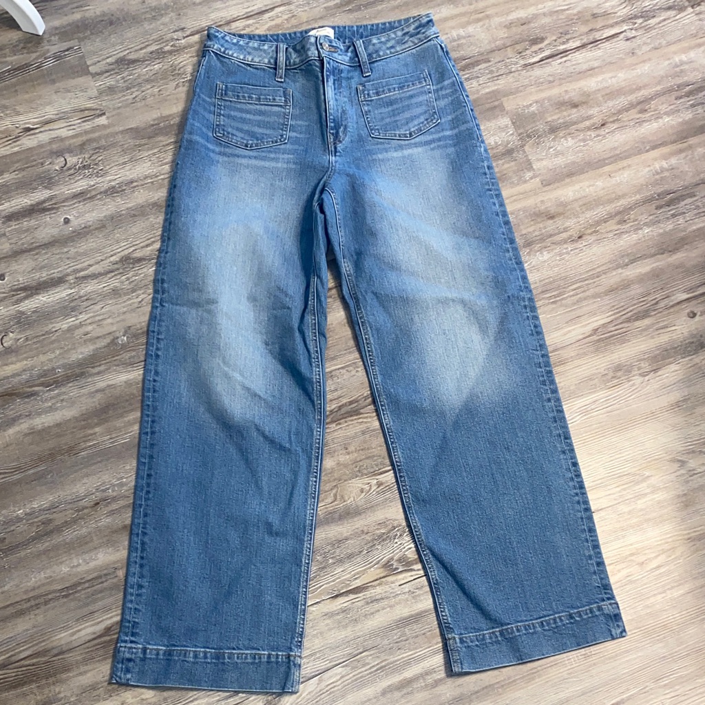 Euc Maurices High Rise Flat Pocket Front Wide Leg Jeans 12 Reg